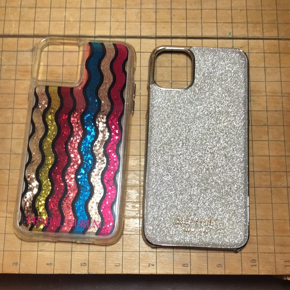 kate spade Silver Glitz 6.5”H iPhone 11 Pro Max GUC, Prabal Gurung Glitter Waves - Picture 3 of 13